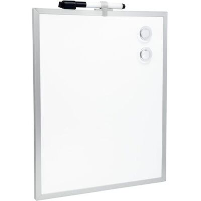JBNIUAY Tableau blanc magnétique mural effaçable à sec - Cadre en aluminium - Dimensions 35 x 28 cm pour bureau et maison - Publicité JBNIUAY Tableau blanc magnétique mural effaçable à sec - Cadre en aluminium - Dimensions 35 x 28 cm pour bureau et maison - Publicité