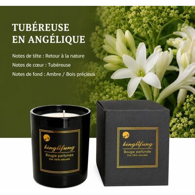 EVOZEN Bougie Parfumée en Cire De Soja Végétale Naturelle – Parfum Tubéreuse & Angélique - Maison Décoration Intérieure Cadeau – 30-45h Noir - Publicité EVOZEN Bougie Parfumée en Cire De Soja Végétale Naturelle – Parfum Tubéreuse & Angélique - Maison Décoration Intérieure Cadeau – 30-45h Noir - Publicité