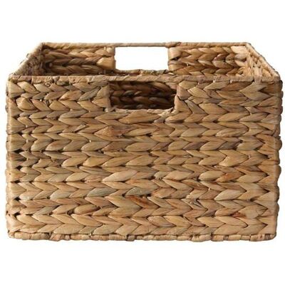 CALICOSY - Panier en jacinthe deau armature métal - hauteur 20 cm - Beige Beige - Publicité CALICOSY - Panier en jacinthe deau armature métal - hauteur 20 cm - Beige Beige - Publicité