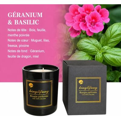 EVOZEN Bougie Parfumée en Cire De Soja Végétale Naturelle – Parfum Géranium & Basilic - Maison Décoration Intérieure Cadeau – 30-45h - Publicité EVOZEN Bougie Parfumée en Cire De Soja Végétale Naturelle – Parfum Géranium & Basilic - Maison Décoration Intérieure Cadeau – 30-45h - Publicité