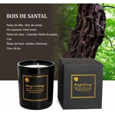 EVOZEN Bougie Parfumée en Cire De Soja Végétale Naturelle – Parfum Bois de Santal - Maison Décoration Intérieure Cadeau – 30-45h Noir - Publicité EVOZEN Bougie Parfumée en Cire De Soja Végétale Naturelle – Parfum Bois de Santal - Maison Décoration Intérieure Cadeau – 30-45h Noir - Publicité