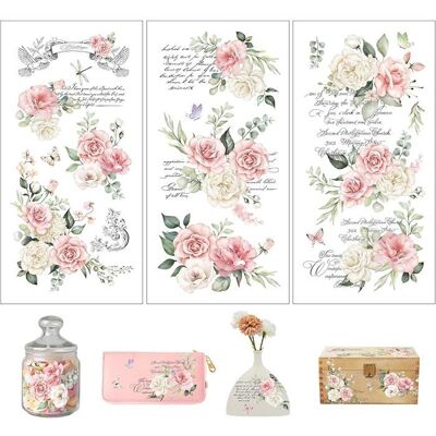 KJEHOME 3 PCS Autocollants Trfert Fleurs à Frotter Roses Stickers Décalcomanies Décor pour Meubles et Loisirs Créatifs Roses - Publicité KJEHOME 3 PCS Autocollants Trfert Fleurs à Frotter Roses Stickers Décalcomanies Décor pour Meubles et Loisirs Créatifs Roses - Publicité