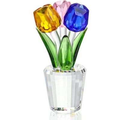 WORLDWIDE Tulipe décorative en cristal-figurine florale en verre multicolore-46 x 46 x 10 cm-idéale pour un bureauune vitrine ou pour les - Publicité WORLDWIDE Tulipe décorative en cristal-figurine florale en verre multicolore-46 x 46 x 10 cm-idéale pour un bureauune vitrine ou pour les - Publicité
