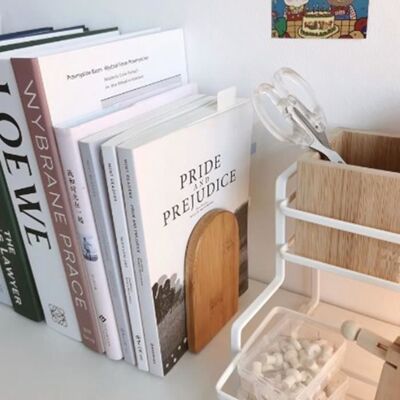 Serre-livres - Omabeta - Bois massif - Bords arrondis - Design simple - Écologique - Publicité Serre-livres - Omabeta - Bois massif - Bords arrondis - Design simple - Écologique - Publicité