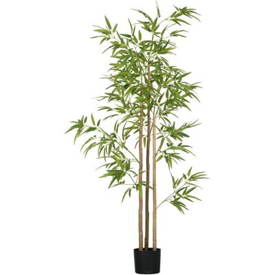 Plante artificielle Bambou - HOMCOM - hauteur 180 cm avec pot - décoration interieur très réaliste Vert - Publicité Plante artificielle Bambou - HOMCOM - hauteur 180 cm avec pot - décoration interieur très réaliste Vert - Publicité
