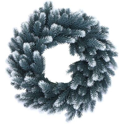 DÉCOSHOP26 Couronne decorative artificielle avec porte bougies effet sapin enneige Ø 60 cm 04_0009147 - Publicité DÉCOSHOP26 Couronne decorative artificielle avec porte bougies effet sapin enneige Ø 60 cm 04_0009147 - Publicité