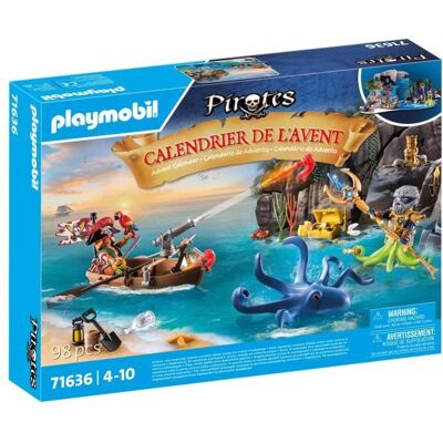 PLAYMOBIL 71636 Calendrier lAvent Pirate 24 surprises 98 pièces Dès 4 ans Bleu - Publicité PLAYMOBIL 71636 Calendrier lAvent Pirate 24 surprises 98 pièces Dès 4 ans Bleu - Publicité