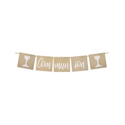 TENDANCES FETES 1 Kit guirlande Communion en toile effet jute marron et blanc 250cm REF/DEK0959 Marron - Publicité TENDANCES FETES 1 Kit guirlande Communion en toile effet jute marron et blanc 250cm REF/DEK0959 Marron - Publicité