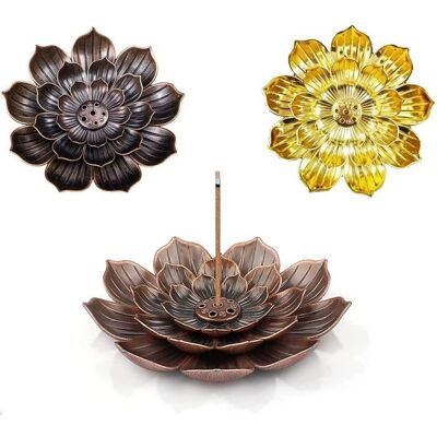 Porte-encens - Lotus - Vintage - 2Pcs - Aluminium Résistant - Design Élégant - Publicité Porte-encens - Lotus - Vintage - 2Pcs - Aluminium Résistant - Design Élégant - Publicité