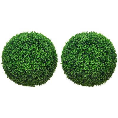 Boules de buis - HOMCOM - lot de 2 artificielles 40 cm protection UV décoration mariage jardin - plastique - vert Vert - Publicité Boules de buis - HOMCOM - lot de 2 artificielles 40 cm protection UV décoration mariage jardin - plastique - vert Vert - Publicité
