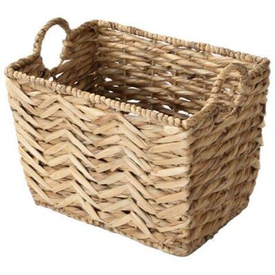 CALICOSY - Panier haut en jacinthe deau petit modèle - L40xH30 cm - Bois clair Beige - Publicité CALICOSY - Panier haut en jacinthe deau petit modèle - L40xH30 cm - Bois clair Beige - Publicité