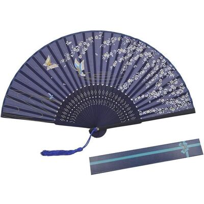 KAKOO Éventail Pliant en Soie et Bambou de Style Japonais Sakura Motifs de Papillons Décoration Maison DIY Mur de Bureau Cosplay Bleu - Publicité KAKOO Éventail Pliant en Soie et Bambou de Style Japonais Sakura Motifs de Papillons Décoration Maison DIY Mur de Bureau Cosplay Bleu - Publicité