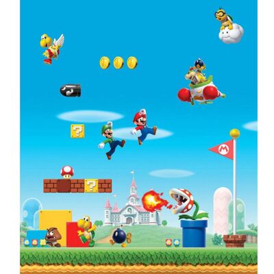 Toile murale - ROOMMATES - Super Mario - Multicolore - 150 cm - Polyester 100% - Publicité Toile murale - ROOMMATES - Super Mario - Multicolore - 150 cm - Polyester 100% - Publicité