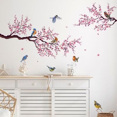 Autocollants Muraux Stickers muraux motif oiseau et branche darbre pour chambre denfant salon salle de bain,A Blanc - Publicité Autocollants Muraux Stickers muraux motif oiseau et branche darbre pour chambre denfant salon salle de bain,A Blanc - Publicité