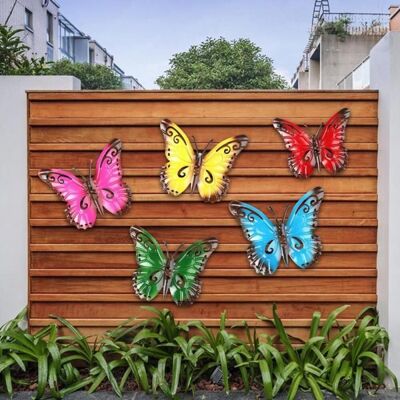 NO BRAND Décoration murale papillon métal AUCUNE lot 5 jardin extérieur intérieur ornement coloré Marron - Publicité NO BRAND Décoration murale papillon métal AUCUNE lot 5 jardin extérieur intérieur ornement coloré Marron - Publicité