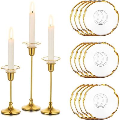 CHICHENG Bobeches Candle Porte Bougie En Verre Support De Bton De Bougie Dor Collecteur De Cire 12Pcs Set De Bougie Chic Courb-12pcs - Publicité CHICHENG Bobeches Candle Porte Bougie En Verre Support De Bton De Bougie Dor Collecteur De Cire 12Pcs Set De Bougie Chic Courb-12pcs - Publicité