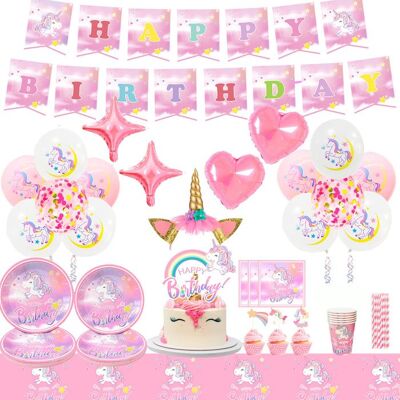 INBOXXARTY Décoration de Fête Danniversaire Licorne Articles de Table pour Fêtes Danniversaire Fournitures pour Fêtes Danniversaire Rose - Publicité INBOXXARTY Décoration de Fête Danniversaire Licorne Articles de Table pour Fêtes Danniversaire Fournitures pour Fêtes Danniversaire Rose - Publicité
