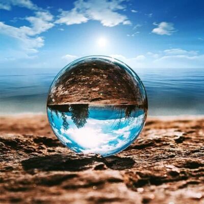 Boule de Cristal - Boule pour la Photographie - Verre K9 - Diamètre 80mm - Couleur clair Bleu - Publicité Boule de Cristal - Boule pour la Photographie - Verre K9 - Diamètre 80mm - Couleur clair Bleu - Publicité