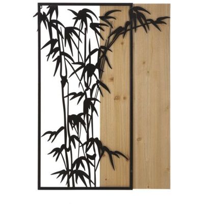 MAURO FERRETTI SRL Panneau décoratif 3D en métal noir bois marron bambou 58x2x80 cm Noir - Publicité MAURO FERRETTI SRL Panneau décoratif 3D en métal noir bois marron bambou 58x2x80 cm Noir - Publicité