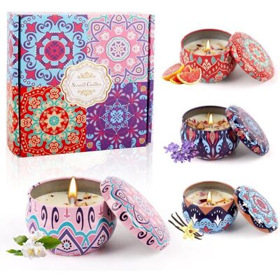 OTBACT Bougies Parfumées Cadeau pour FemmeLot de 4 Bougies DAromathérapie en Cire de Soja Parfumée NaturelleAmbiance Romantique - Publicité OTBACT Bougies Parfumées Cadeau pour FemmeLot de 4 Bougies DAromathérapie en Cire de Soja Parfumée NaturelleAmbiance Romantique - Publicité