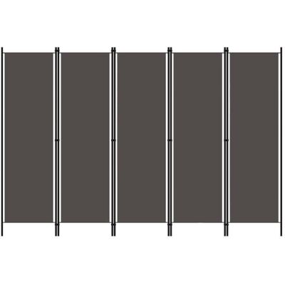 vidaXL Cloison de séparation 5 panneaux Anthtracite 250x180 cm Gris - Publicité vidaXL Cloison de séparation 5 panneaux Anthtracite 250x180 cm Gris - Publicité