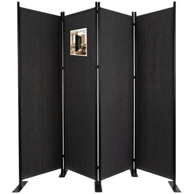 VOUNOT® Paravent interieur séparateur de pièce 4 panneaux pliable autoportant - 228x30x164cm - Anthracite Noir - Publicité VOUNOT® Paravent interieur séparateur de pièce 4 panneaux pliable autoportant - 228x30x164cm - Anthracite Noir - Publicité