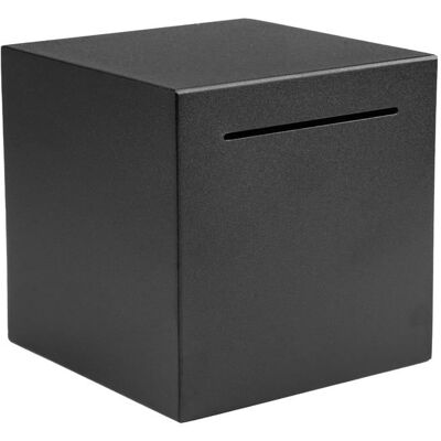 S'AGRANDIR Tirelire non ouvrable 12x12 cm acier inoxydable noire. Noir - Publicité S'AGRANDIR Tirelire non ouvrable 12x12 cm acier inoxydable noire. Noir - Publicité