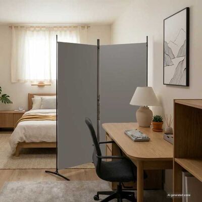 VIDAXL Magnifique Paravent intérieur Anthracite Cloison de séparation - design mobile - 2 panneaux Anthracite 175x180cm Tissu CL3471883 - Publicité VIDAXL Magnifique Paravent intérieur Anthracite Cloison de séparation - design mobile - 2 panneaux Anthracite 175x180cm Tissu CL3471883 - Publicité
