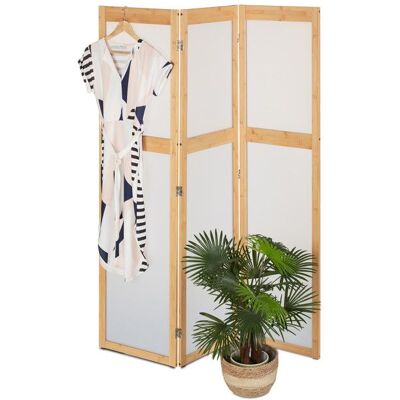 Relaxdays Paravent à 3 volets pliable plastique et bambou H x L : 168 x 1355 cm pour intérieur nature & blanc Blanc - Publicité Relaxdays Paravent à 3 volets pliable plastique et bambou H x L : 168 x 1355 cm pour intérieur nature & blanc Blanc - Publicité