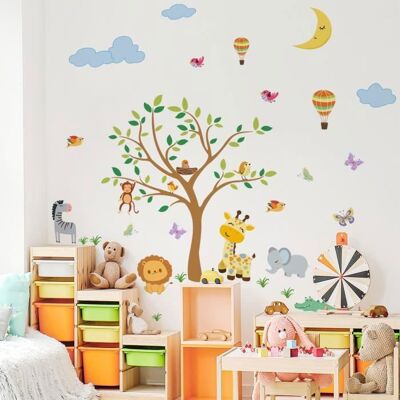 BIGILANTUH - Forest Animals Big Tree - Autocollant mural - Publicité BIGILANTUH - Forest Animals Big Tree - Autocollant mural - Publicité
