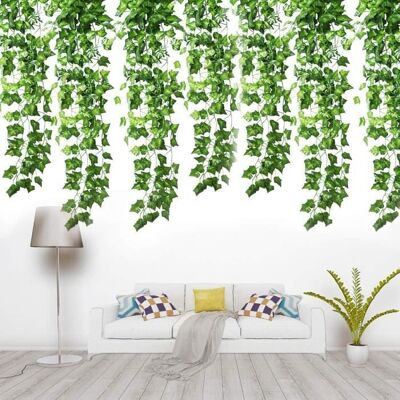 MTEVOTX Lierre Artificiel 12 Pièces X 2M Plante Artificielle Guirlande Vigne pour Salon Chambre Jardin mitoyenMariage Vert - Publicité MTEVOTX Lierre Artificiel 12 Pièces X 2M Plante Artificielle Guirlande Vigne pour Salon Chambre Jardin mitoyenMariage Vert - Publicité