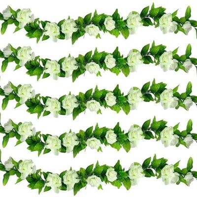 Guirlande - Non spécifié - 5 Pièces - Fleurs Artificielles - PVC - Coton Soie Rose - Publicité Guirlande - Non spécifié - 5 Pièces - Fleurs Artificielles - PVC - Coton Soie Rose - Publicité