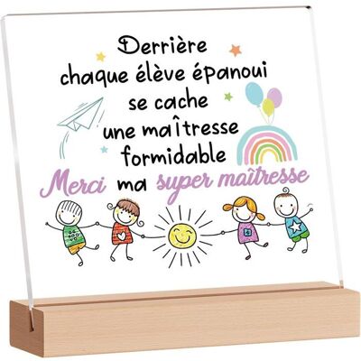 JBNIUAY Plaque Cadeau en Acrylique pour Maîtresse décole - Idée originale « Merci Maîtresse » - Cadeau pour Fin dAnnée et Noël - Publicité JBNIUAY Plaque Cadeau en Acrylique pour Maîtresse décole - Idée originale « Merci Maîtresse » - Cadeau pour Fin dAnnée et Noël - Publicité