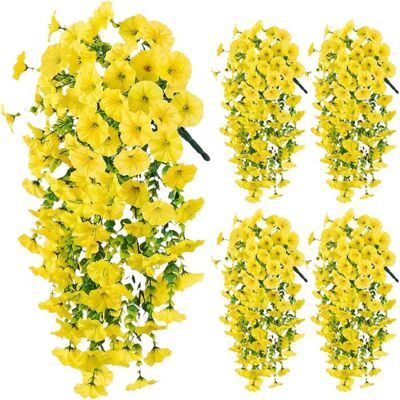 DMI Lot de 4 Fleurs Artificielles Retombantes Jaunes 2 Bouquets Résistantes UV Extérieur Jardin Décoration Maison Mariage Patio - Publicité DMI Lot de 4 Fleurs Artificielles Retombantes Jaunes 2 Bouquets Résistantes UV Extérieur Jardin Décoration Maison Mariage Patio - Publicité