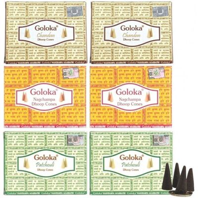 Assortiment dencens Top 3 Goloka 60 cônes / 3 parfums : Patchouli Santal et Nag Champa - Publicité Assortiment dencens Top 3 Goloka 60 cônes / 3 parfums : Patchouli Santal et Nag Champa - Publicité