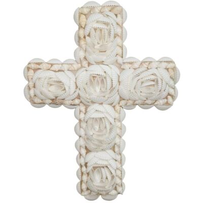 VILLA MÉTISSE Croix murale en Coquillages 20cm Décoration Spirituelle Blanc - Publicité VILLA MÉTISSE Croix murale en Coquillages 20cm Décoration Spirituelle Blanc - Publicité