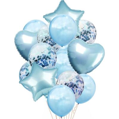 AUCUNEARY Ballon aluminium confetti - 14 pièces Bleu anniversaire mariage JGA décoration fête gonflable - Couleur bleu Bleu - Publicité AUCUNEARY Ballon aluminium confetti - 14 pièces Bleu anniversaire mariage JGA décoration fête gonflable - Couleur bleu Bleu - Publicité