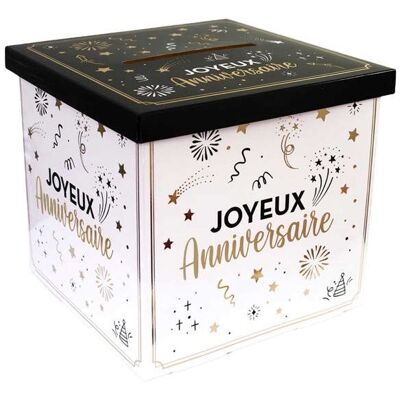 STC Urne Joyeux Anniversaire Happy Party - Dimensions : 20 x 20 x 20 cm Blanc - Publicité STC Urne Joyeux Anniversaire Happy Party - Dimensions : 20 x 20 x 20 cm Blanc - Publicité