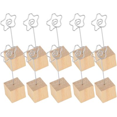 COZEVDNT 10pcs Porte-Photo Support de Clip en Métal Base en Bois Massif Artisanat pour Note Image Carte Message - Publicité COZEVDNT 10pcs Porte-Photo Support de Clip en Métal Base en Bois Massif Artisanat pour Note Image Carte Message - Publicité