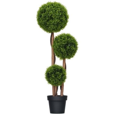 Plante artificielle - HOMCOM - buis avec 3 boules feuilles bambou pot inclus réalisme - plastique - 110 cm - vert Vert - Publicité Plante artificielle - HOMCOM - buis avec 3 boules feuilles bambou pot inclus réalisme - plastique - 110 cm - vert Vert - Publicité
