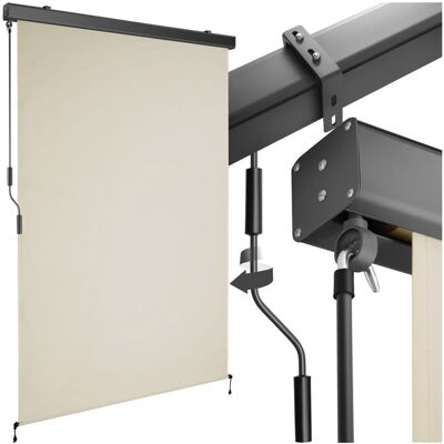 Store banne - TECTAKE - Brise-vue verticale ELOISE avec 2 supports muraux entretien facile avec manivelle 120 x 250 cm - Beige Beige - Publicité Store banne - TECTAKE - Brise-vue verticale ELOISE avec 2 supports muraux entretien facile avec manivelle 120 x 250 cm - Beige Beige - Publicité