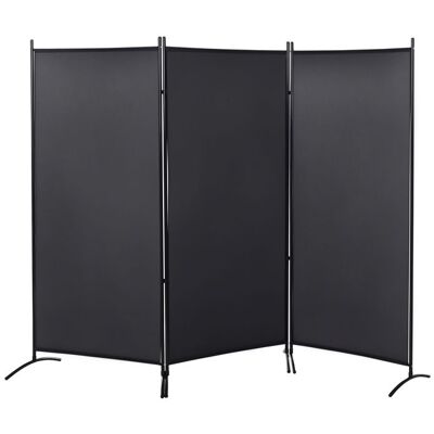 Paravent - store latéral - HOMCOM - 3 panneaux brise-vue sur pied séparateur pièce - métal - 253x05x182m - gris foncé Noir - Publicité Paravent - store latéral - HOMCOM - 3 panneaux brise-vue sur pied séparateur pièce - métal - 253x05x182m - gris foncé Noir - Publicité