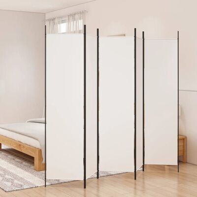 VIDAXL BEAU Paravent intérieur/entrée - Cloison de séparation 5 panneaux - Blanc 250x200 cm Tissu mode499612 Blanc - Publicité VIDAXL BEAU Paravent intérieur/entrée - Cloison de séparation 5 panneaux - Blanc 250x200 cm Tissu mode499612 Blanc - Publicité