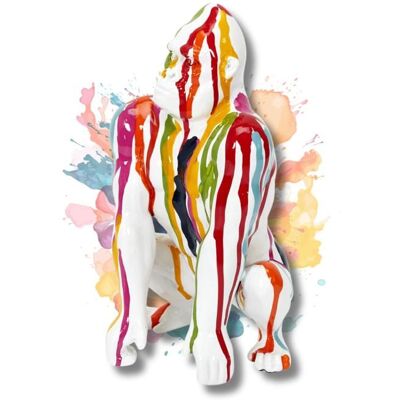 PZL CONCEPT Statue Décoration Intérieur Multicolore - Statuette Gorille en Résine - Sculpture Moderne Street Art Design - Hauteur 24 cm - Publicité PZL CONCEPT Statue Décoration Intérieur Multicolore - Statuette Gorille en Résine - Sculpture Moderne Street Art Design - Hauteur 24 cm - Publicité