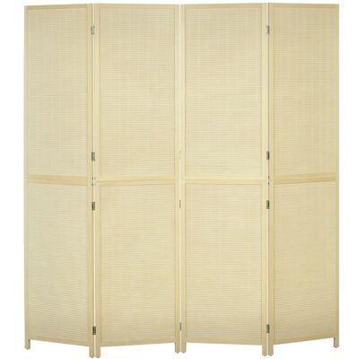 Paravent en bois de bambou HOMCOM 4 panneaux 180 x 180 cm séparateur de pièce cloison de séparation pliable - naturel Beige - Publicité Paravent en bois de bambou HOMCOM 4 panneaux 180 x 180 cm séparateur de pièce cloison de séparation pliable - naturel Beige - Publicité