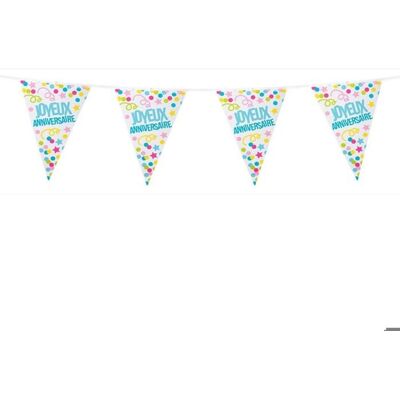 Boland Banderole drapeaux Joyeux Anniversaire confettis étoiles colorée 6 mètres - Publicité Boland Banderole drapeaux Joyeux Anniversaire confettis étoiles colorée 6 mètres - Publicité