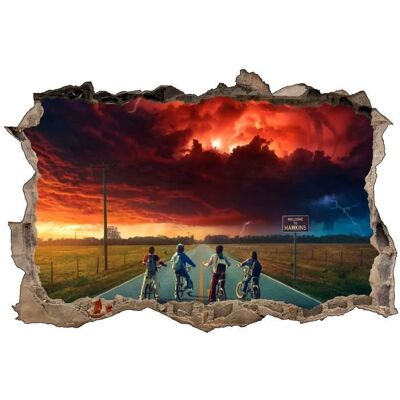 Stickers 3D - Stranger Things - Réf 52463 - 90x60 cm - Décoration murale - Mixte - Publicité Stickers 3D - Stranger Things - Réf 52463 - 90x60 cm - Décoration murale - Mixte - Publicité