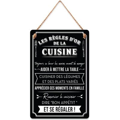 STC Plaque à suspendre relief - Règles de la cuisine 30 cm Blanc - Publicité STC Plaque à suspendre relief - Règles de la cuisine 30 cm Blanc - Publicité
