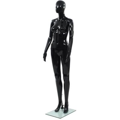 Mannequin femme - vidaXL - Corps complet - Base en verre - Noir brillant - 175 cm Noir - Publicité Mannequin femme - vidaXL - Corps complet - Base en verre - Noir brillant - 175 cm Noir - Publicité