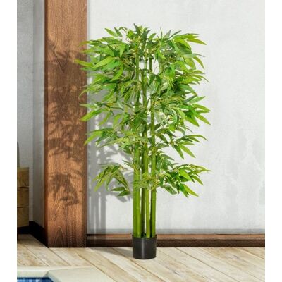 Bambou artificiel grande plante artificielle 160cm facile à entretenir dans un pot en plastique pour le bureau et la maison Vert - Publicité Bambou artificiel grande plante artificielle 160cm facile à entretenir dans un pot en plastique pour le bureau et la maison Vert - Publicité